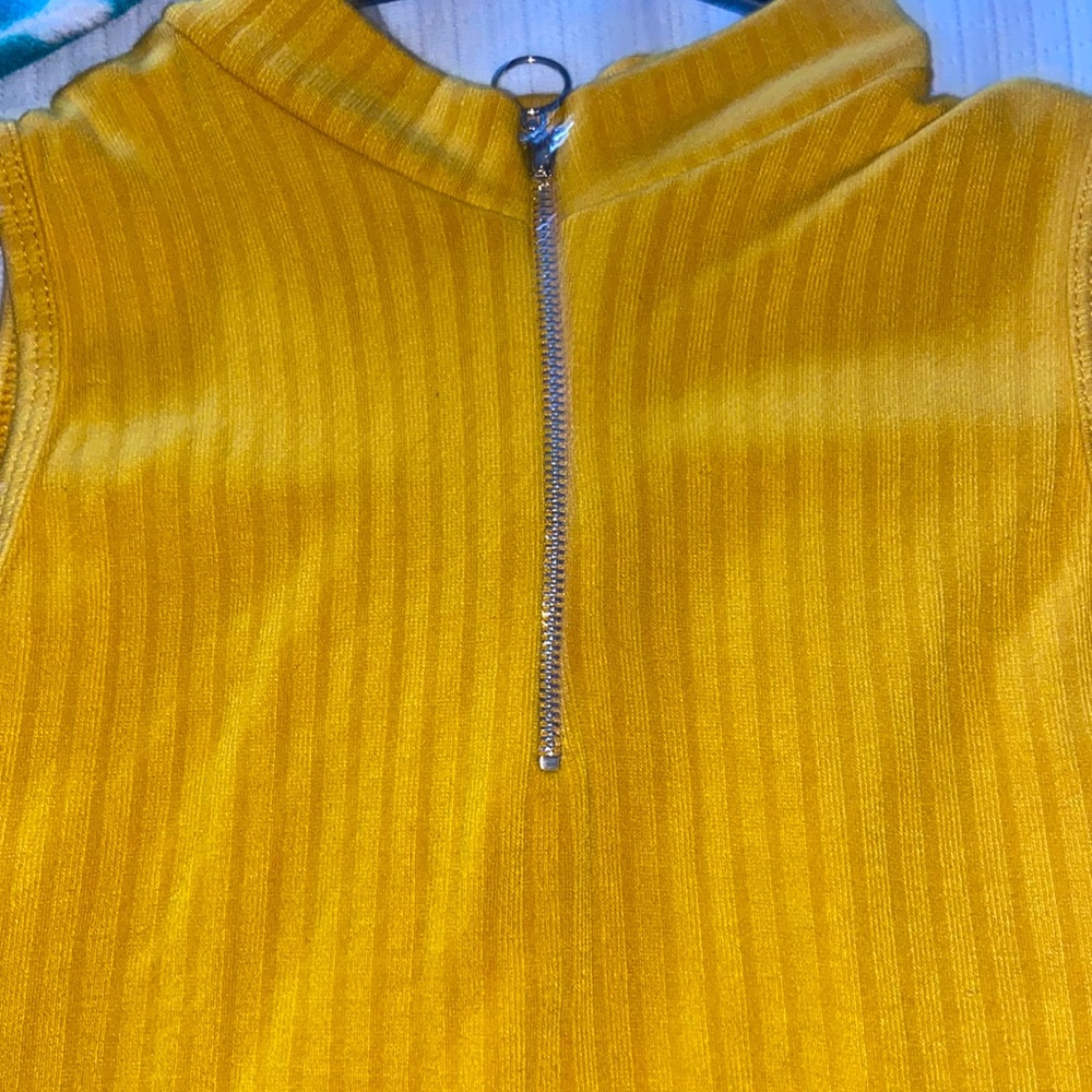 Short Sleeve Mustard Yellow Cropped Shirt